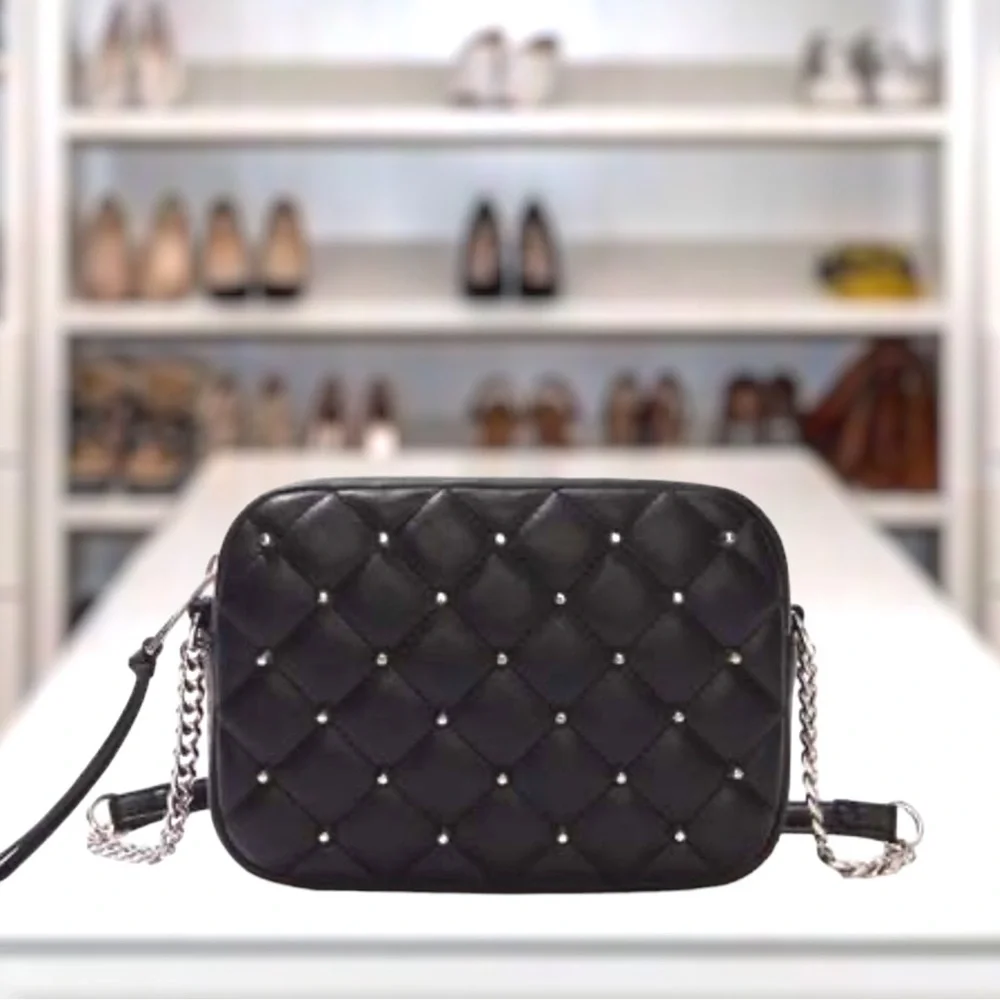 Rebecca Minkoff Top Zip Studded Vegan Black Crossbody New in Package HP - Picture 3 of 13
